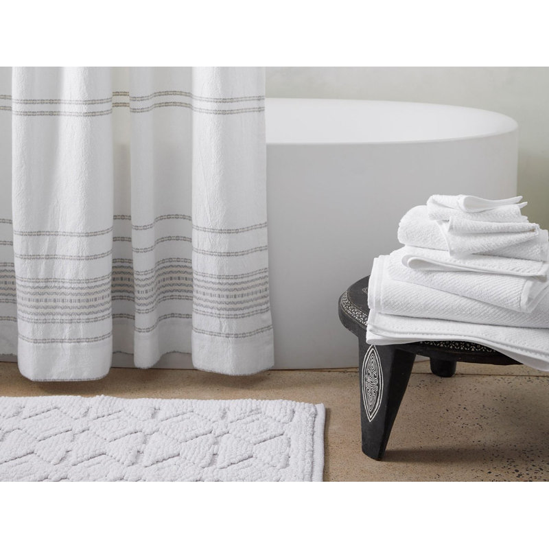 Coyuchi Rippled Stripe 100 Cotton Single Shower Curtain Perigold